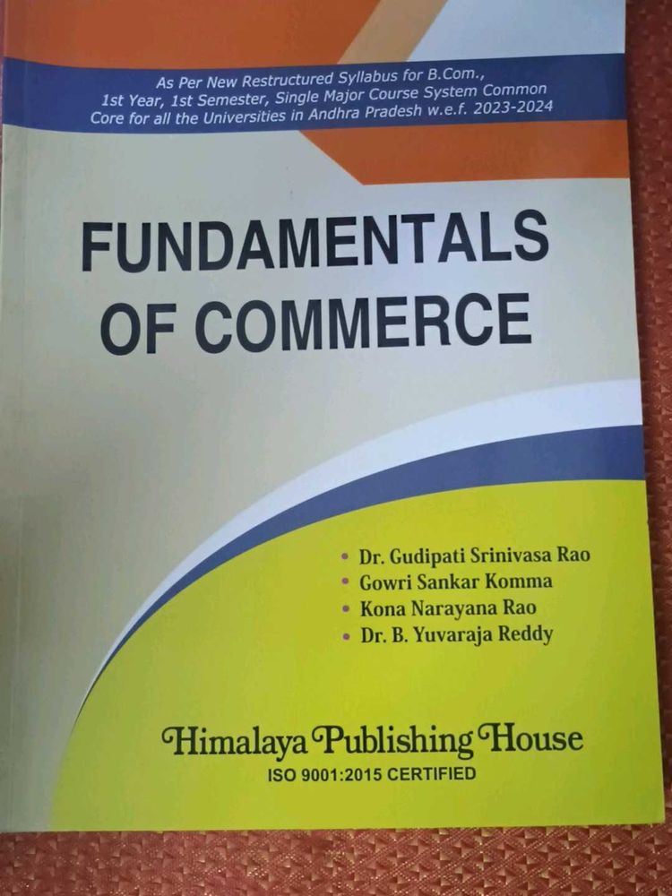 Fundamentals of Commerce Textbook