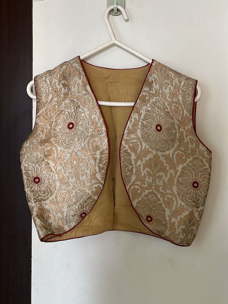 Embroidered Pure Banarasi Brocade Silk Vest