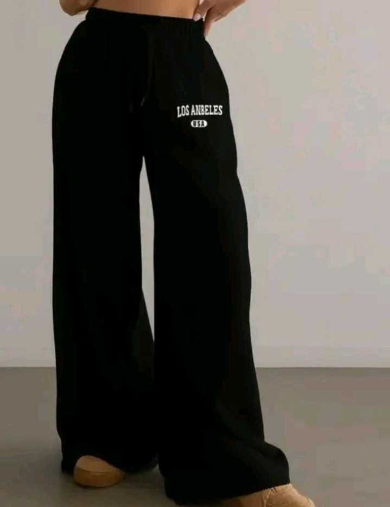 Black Los Angeles Wide Leg Sweatpants