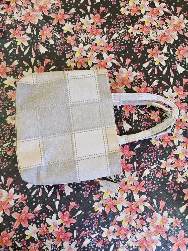 Quilted Checkered Tote Bag