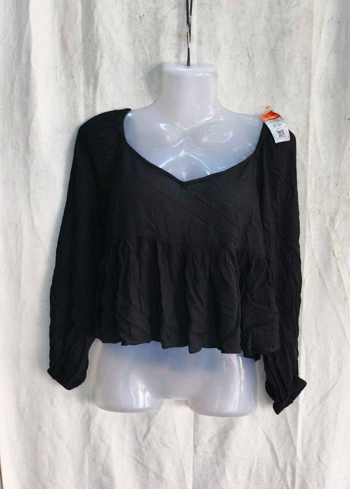 Chic Black Peplum Top