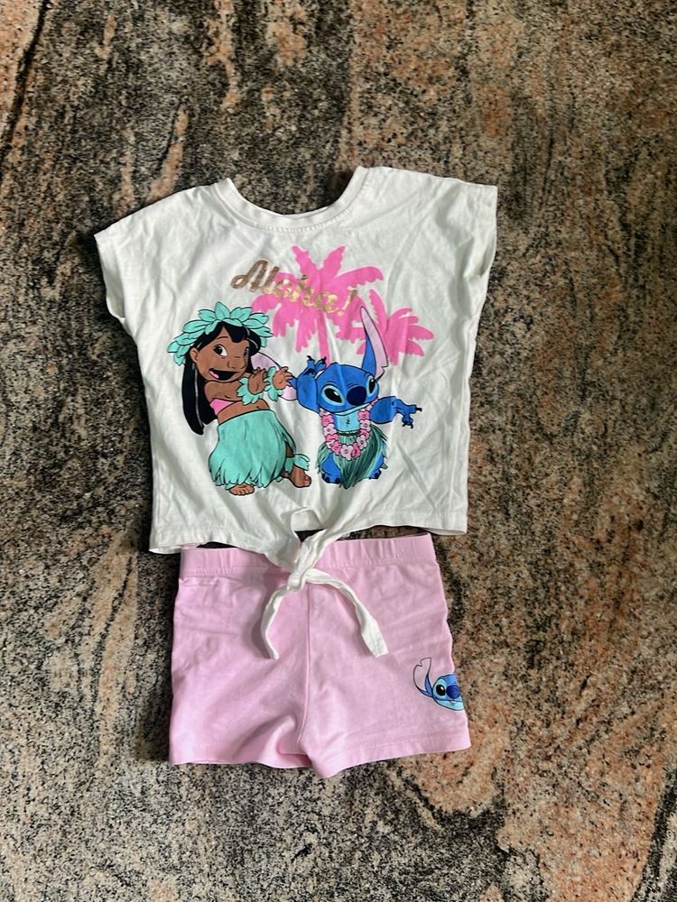 Cute Stitch &amp; Lilo T-shirt and Shorts Set