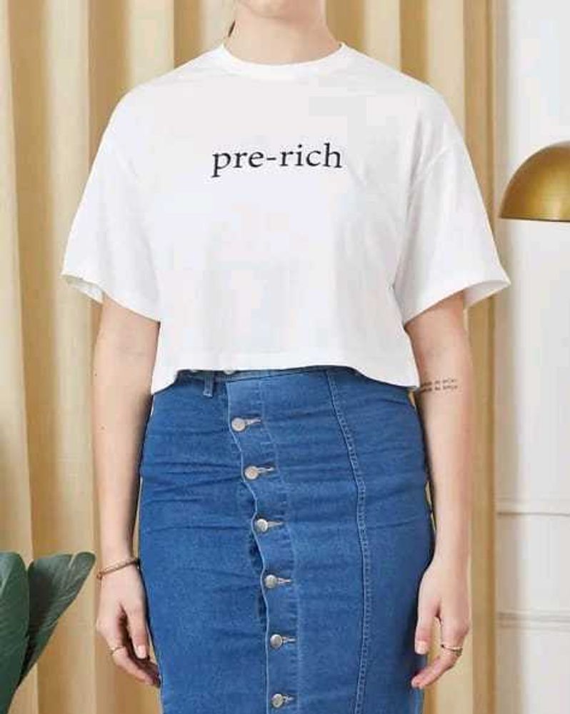 Shein Drop Shoulder Typographic Chest Print Crew T