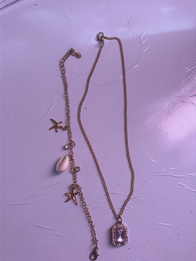 Beach Themed Necklace and Bracelet Set