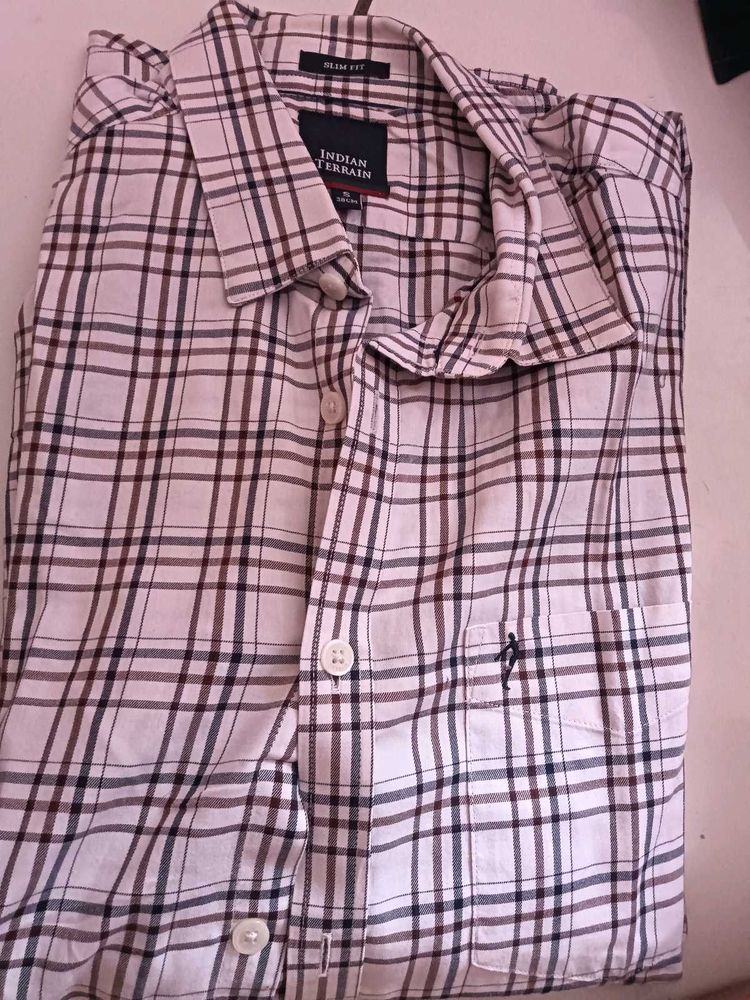 Indian Terrain Slim Fit Plaid Shirt(new)