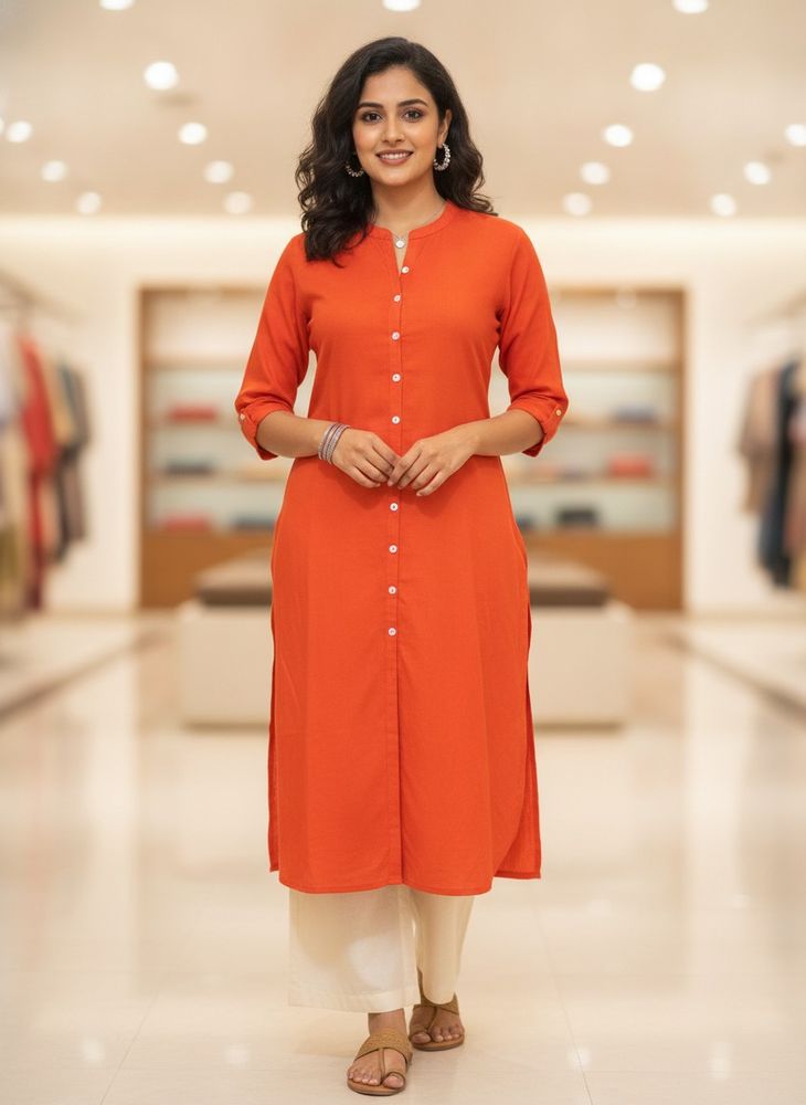 Vibrant Orange Kurti
