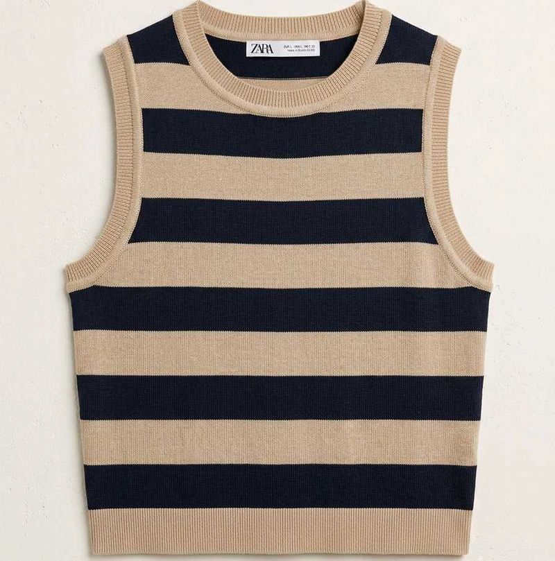 Striped Knit Vest tank top🤎