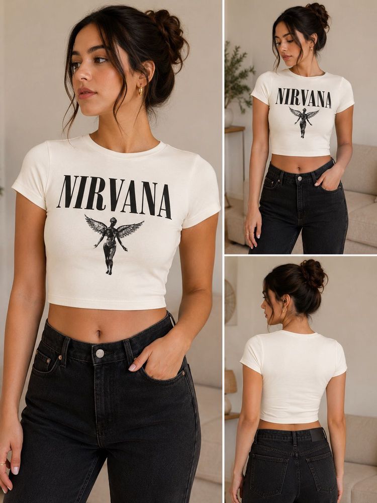 Nirvana Graphic Crop T-Shirt