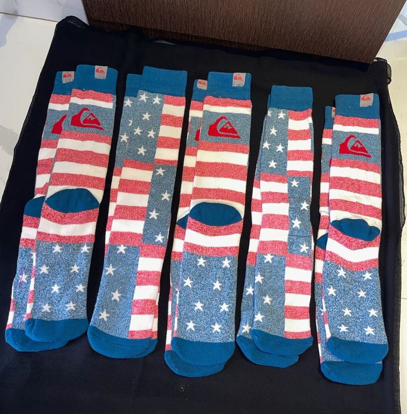 New Imported Quiksilver American Flag Socks