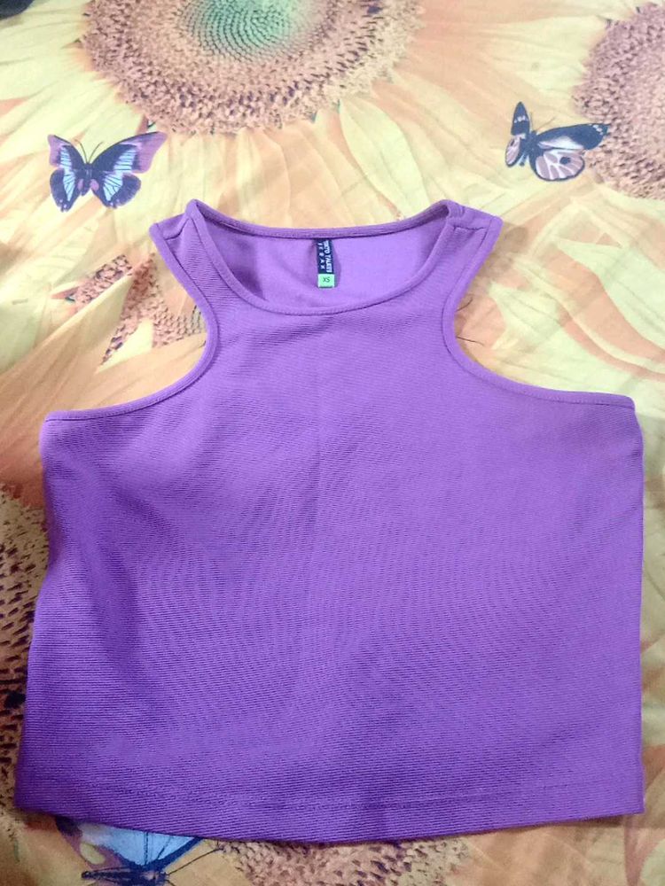 Purple Cropped Tank Top