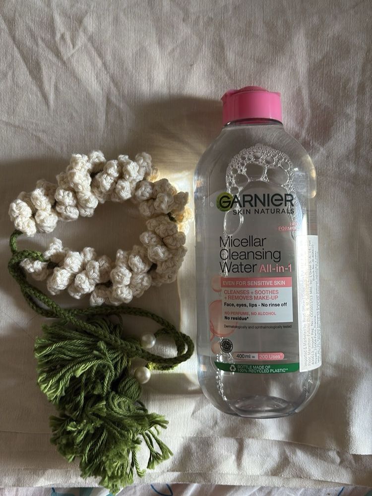 Garnier Micellar Cleansing Water and gajra