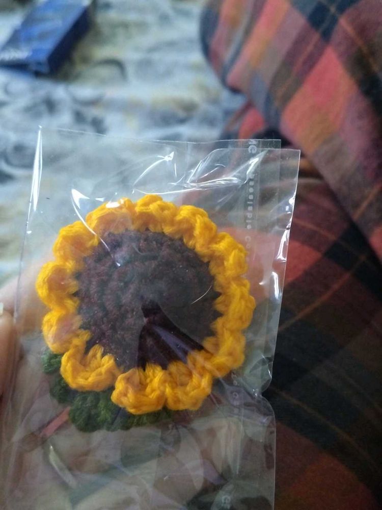Crocheted Sunflower Hair Clip