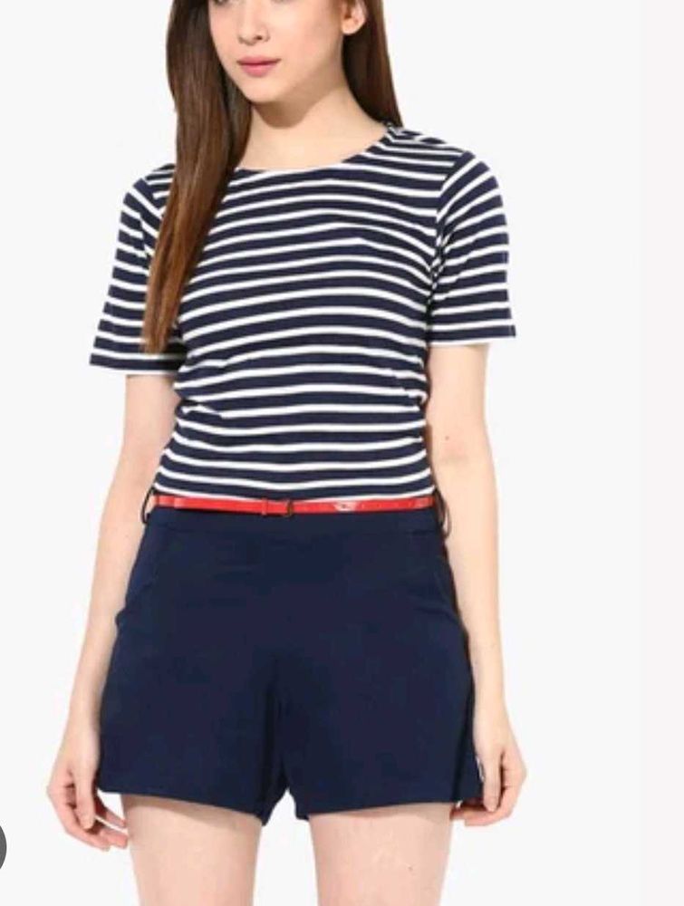 Miss chase Striped Blue Jumpsuit Shorts