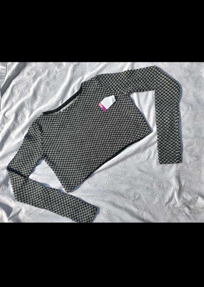 ZARA Stylish Patterned Long Sleeve knit Sweater