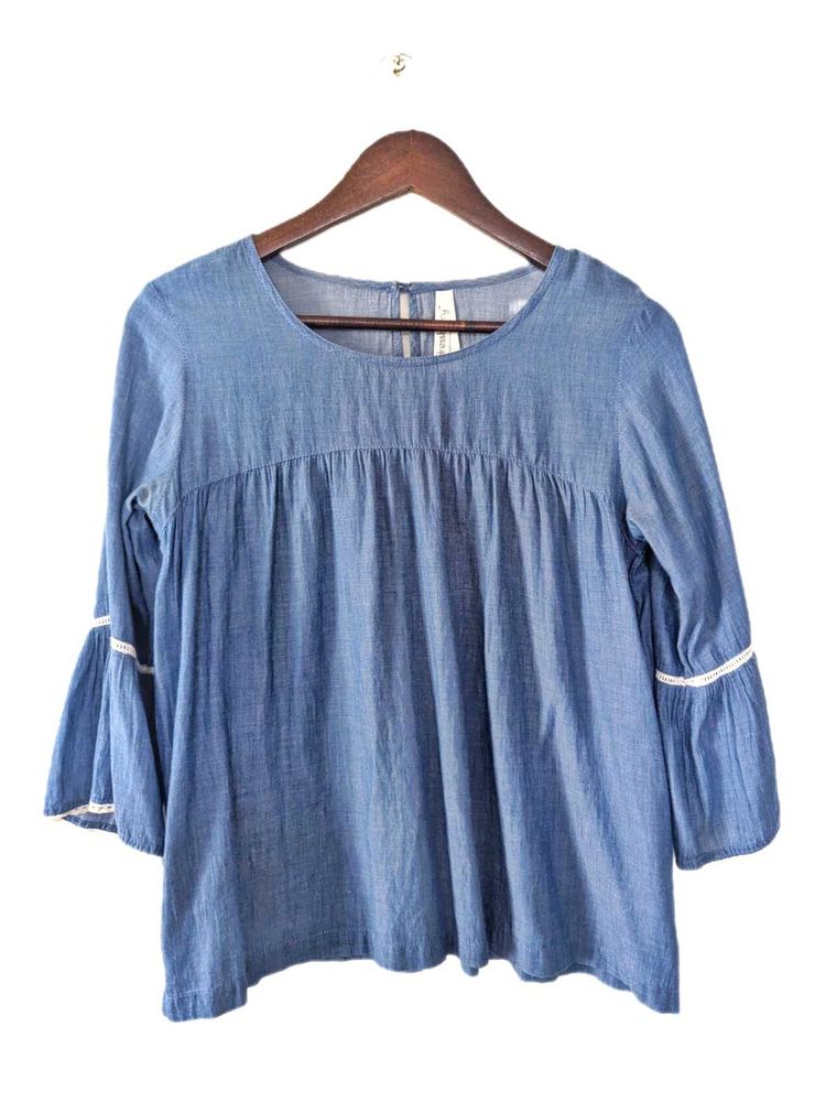 Blue Bell Sleeve Denim Top
