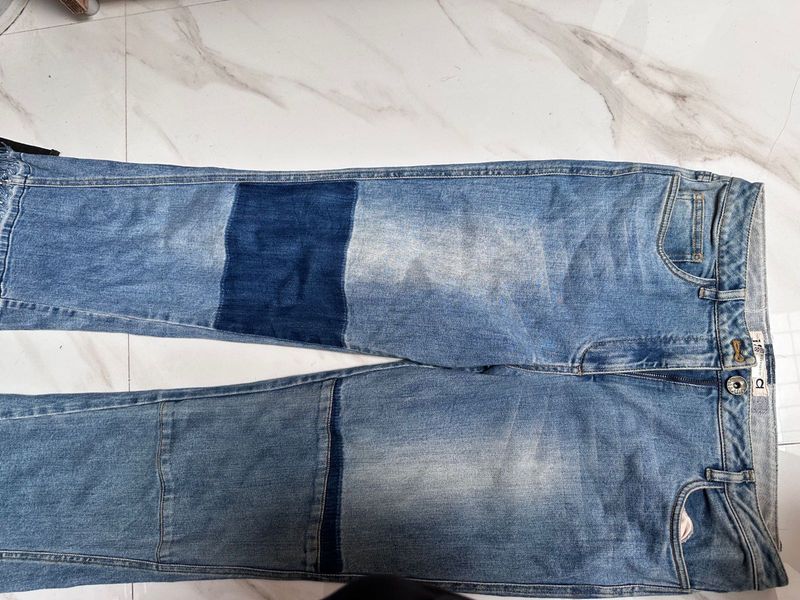 Patchwork Blue Denim Jeans