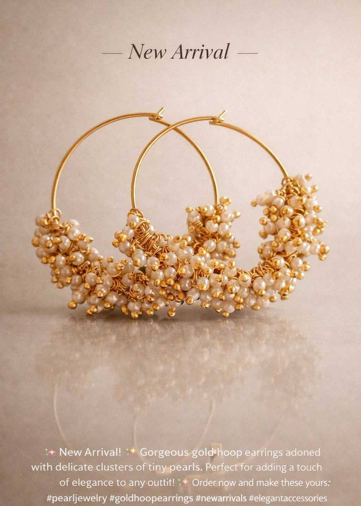 Elegant Pearl Hoop Earrings