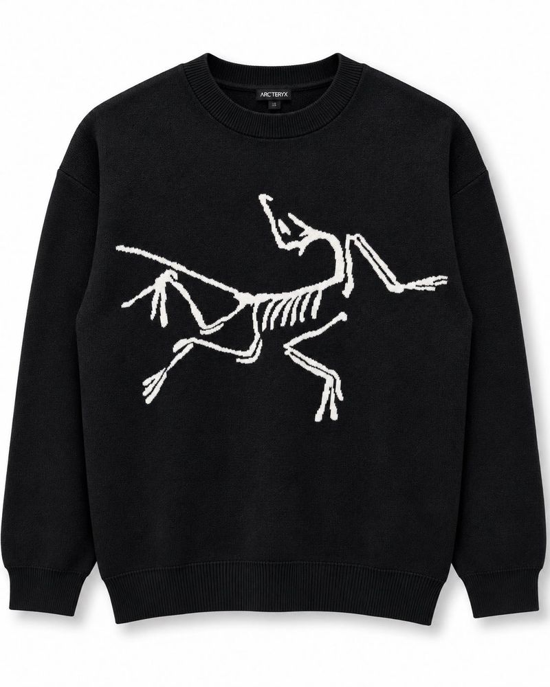 Arc'teryx Skeleton Print Brand Logo Black Sweater