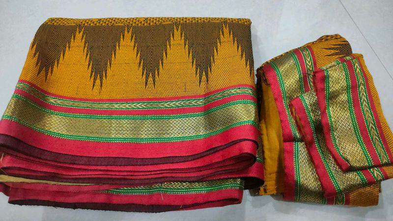 Yellow &amp; Brown saree
