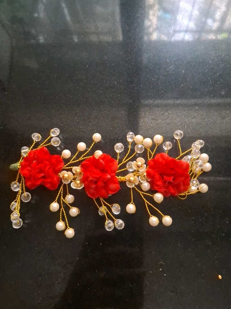 Red Floral Hair Accessory