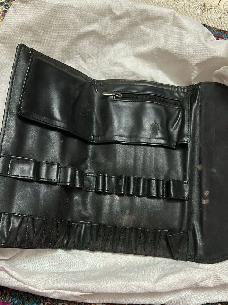 Black Makeup Brush Holder Roll