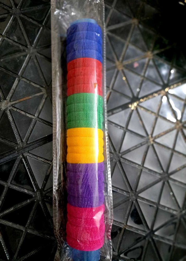 24 Colorful Hair Ties - Pack of Elastic Bands