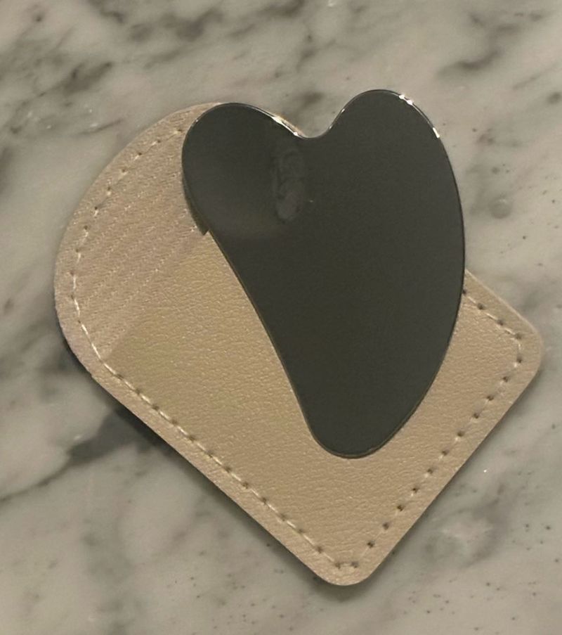 stainless steel Gua Sha with leather case