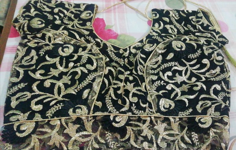 Black Full Embroidered Heavy Blouse