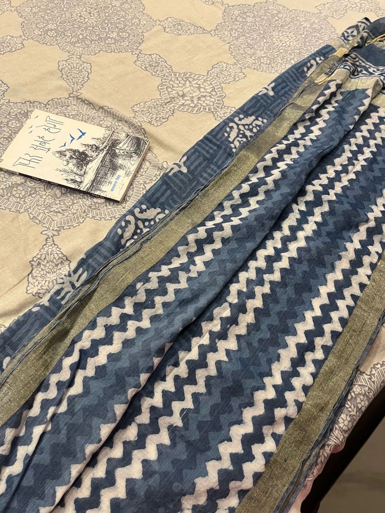 Indigo, Jamdani, Almond and Blue Ethnic Dupatta