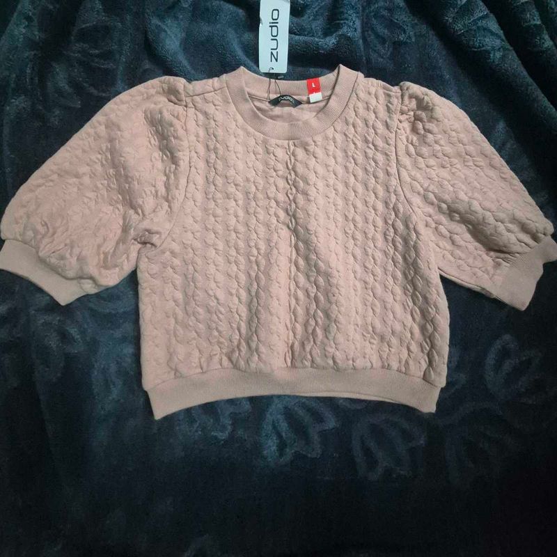 Zudio Textured Puff Sleeve Top (L)