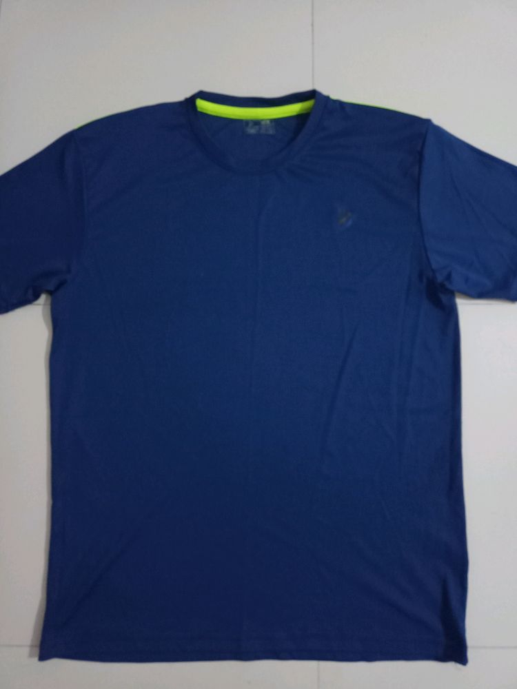 Dark Blue Polyester Sports T-shirt