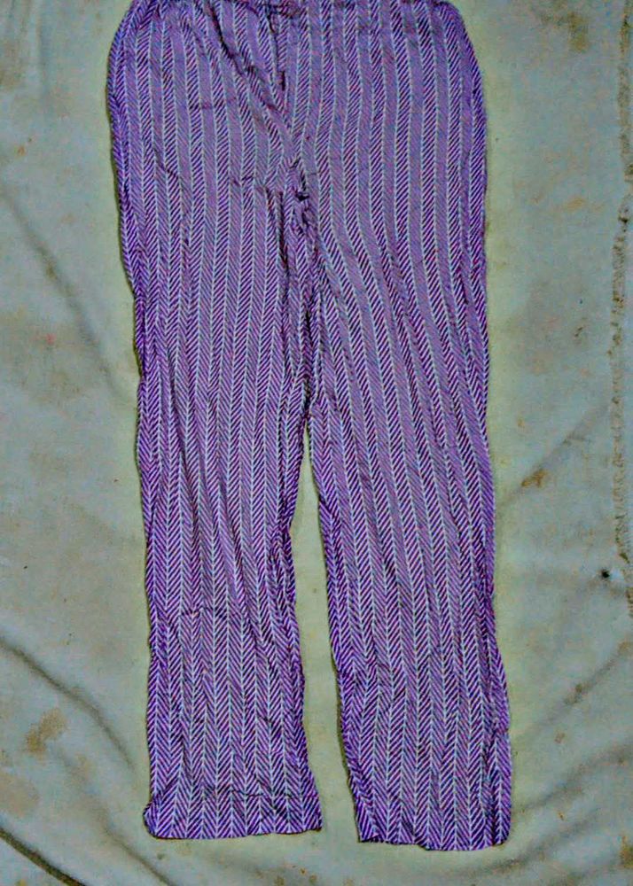 Purple Striped Palazzo Pants