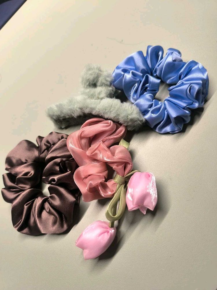 scrunchies and claw clip set
