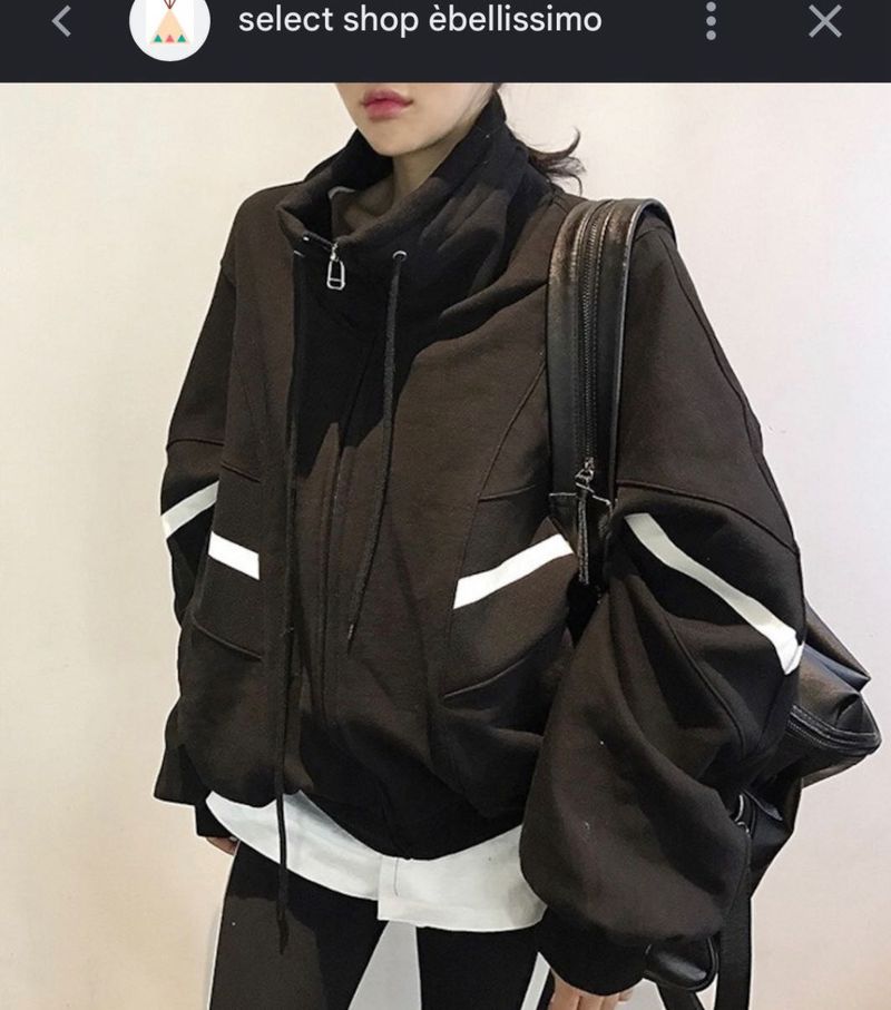 Black Zip-Up Sporty Jacket imp