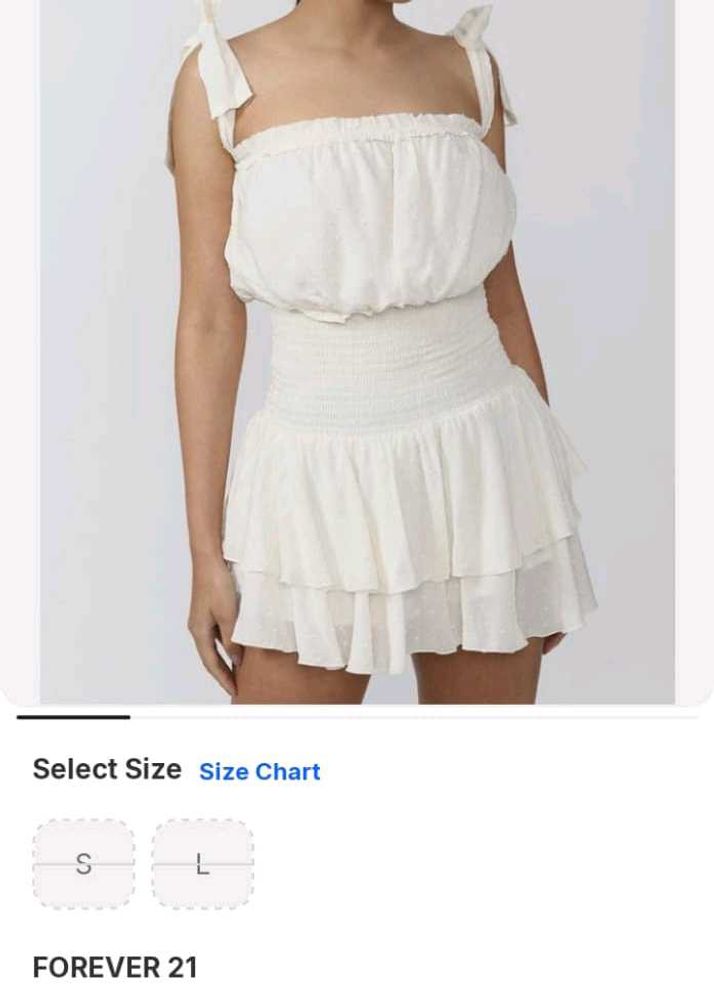 FOREVER 21 Chic White Tiered Smocked Dress