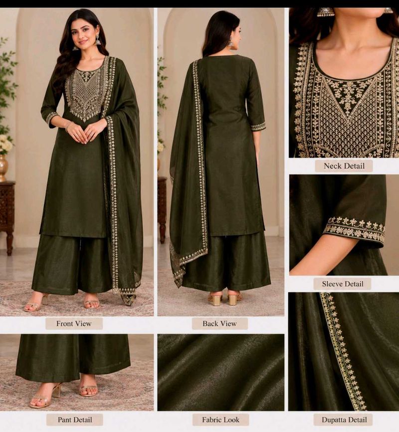 Elegant Olive Green Kurta Set