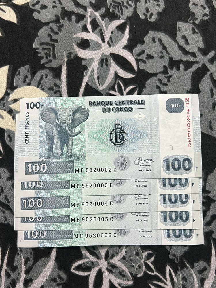 Lot Of 5 Notes Congo 100 Francs And Indonesia Rupi