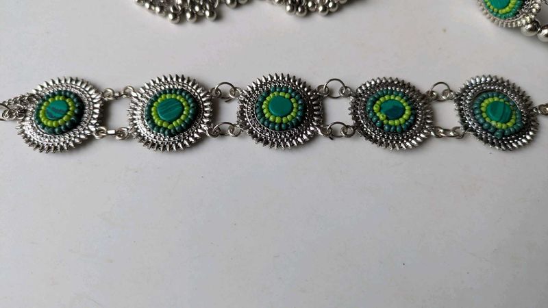 Boho Ethnic Green Beaded set