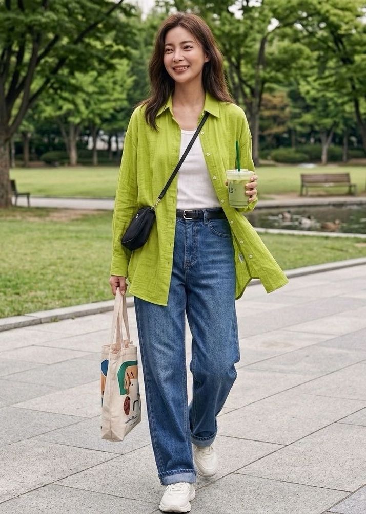 Women Casual long Shirts -  Green