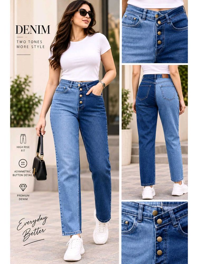 28, 30, 32 size Two Tone High Rise Jeans