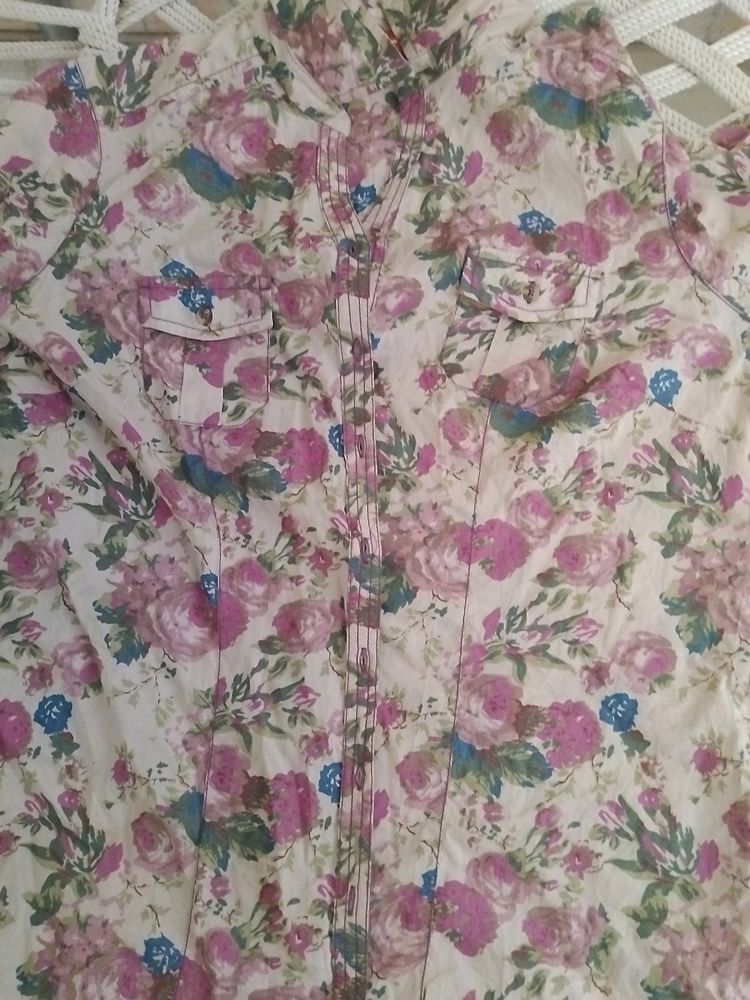 Cotton Floral Shirt Never Used