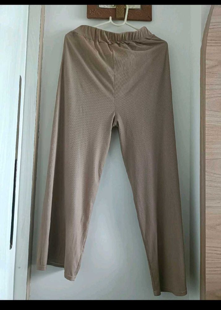 beige colour plazo with pockets