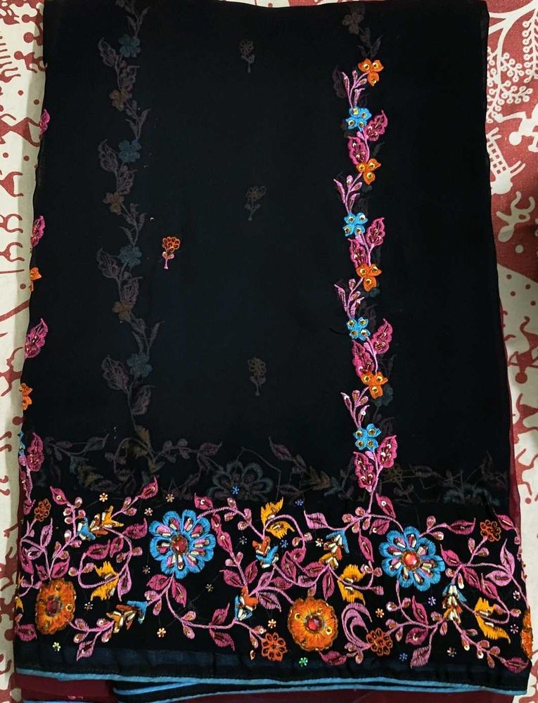 Black Zardosi Saree