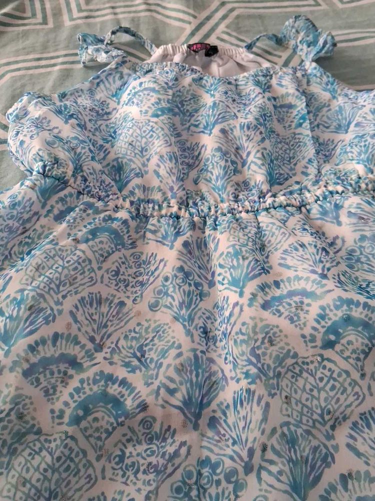 💙 Blue &amp; White Printed Summer Dress