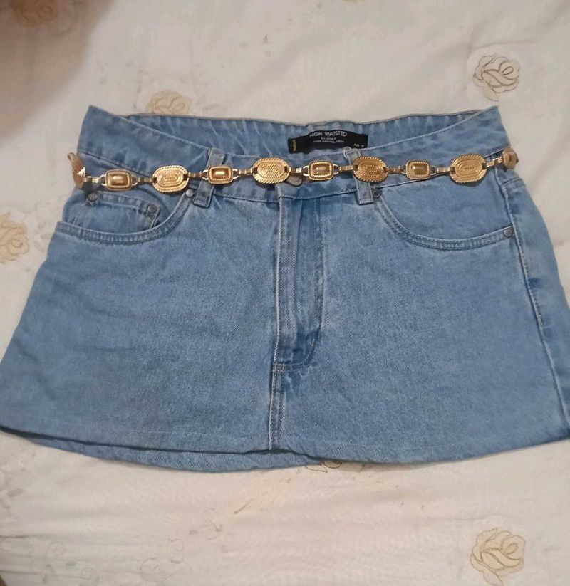 Light Wash Mini Skirt