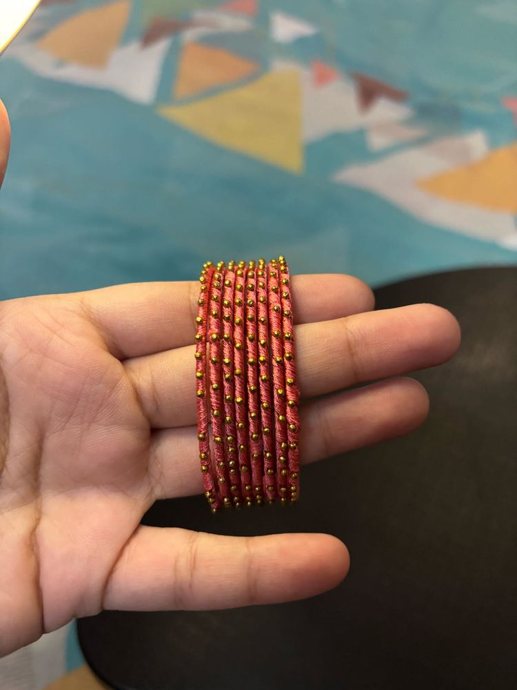 Pink &amp; Golden Traditional Bangles Set 💗✨