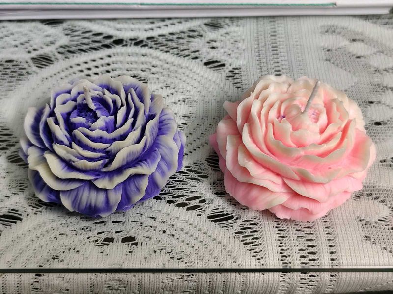 Handmade Peony Candle