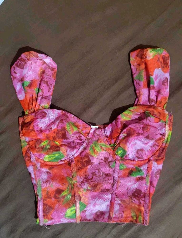 Floral Print Corset Top