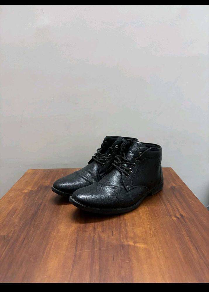 Black Leather Ankle Boots