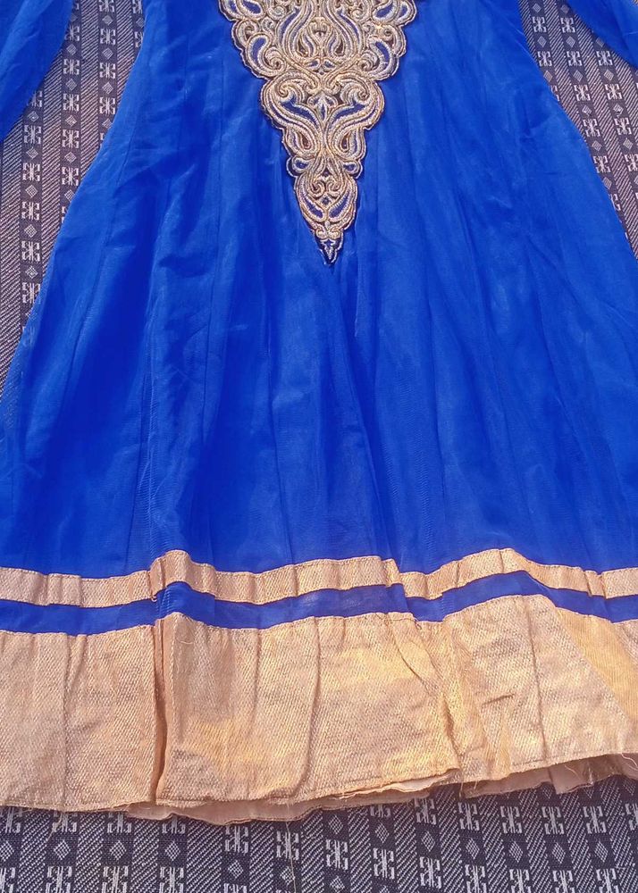 Royal Blue Lehenga with Gold Embroidery